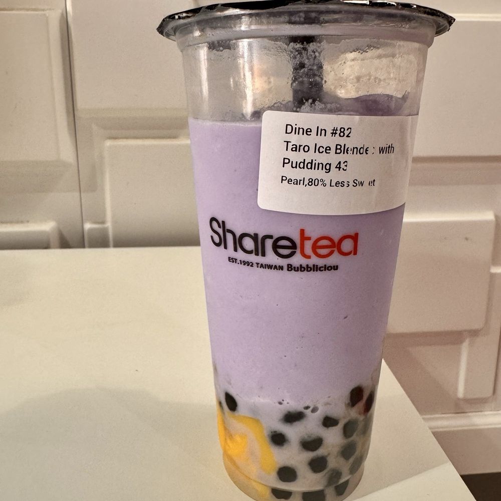 Sharetea - Taro Ice Blended with Pudding and boba - Coffee & Tea Near Me - San Diego, California Sharetea - Taro Ice Blended with Pudding and boba - Coffee & Tea Near Me - San Diego, California