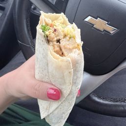 I got the shrimp quinoa burrito with chicken and omg it was amazing and fresh and tasty! The owner offered me two brownie bites! I got the shrimp quinoa burrito with chicken and omg it was amazing and fresh and tasty! The owner offered me two brownie bites!