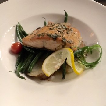 Flour Mill Scratch Kitchen Restaurant - salmon with olives and steamed vegetables. - Canadian (New) Near Me - Niagara Falls, Ontario