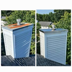 Century Chimney - Factory built chimney with rusted chase cover gets new stainless chase cover in Strongsville Ohio