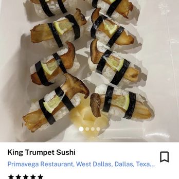 Primavega Restaurant - King Trumpet Sushi - Vegan Near Me - Dallas, Texas Primavega Restaurant - King Trumpet Sushi - Vegan Near Me - Dallas, Texas