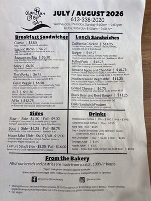 Menu photo 1 Sun Run Cafe Maynooth, ON