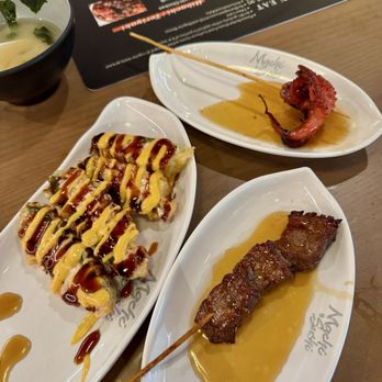 Machi Sushi - Beef yakitori, baby octopus yakitori - Japanese Near Me - Houston, Texas