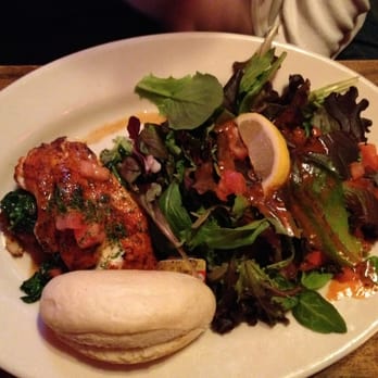 The Red Bar - Blackened grouper with fried cheese grits. - Bars Near Me - Santa Rosa Beach, Florida
