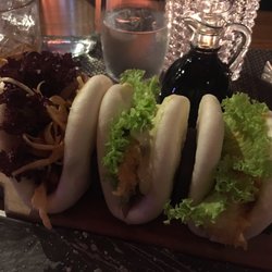 Sumo - Three different bao: tempura shrimp, fish, ribs.