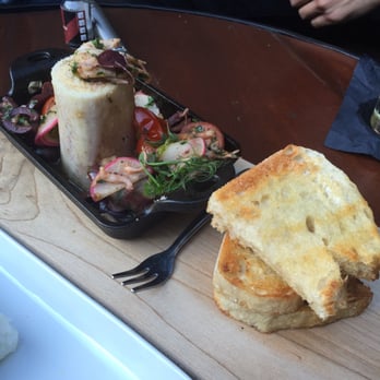 The Raymond 1886 - Bone marrow and octopus bruschetta - New American Near Me - Pasadena, California The Raymond 1886 - Bone marrow and octopus bruschetta - New American Near Me - Pasadena, California