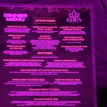 Eden Restaurant & Bar - Dinner menu - New American Near Me - Richmond, Virginia Eden Restaurant & Bar - Dinner menu - New American Near Me - Richmond, Virginia