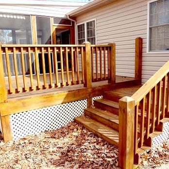 Your Man Friday - a wooden deck with stairs - Handyman Near Me Your Man Friday - a wooden deck with stairs - Handyman Near Me