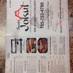Sushi jokul - menu