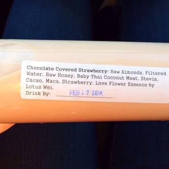 Juice Core Organic - Not sure if this one was just for Valentine's Day but it was AMAZING--Chocolate Covered Strawberry almond milk! - Juice Bars & Smoothies Near Me - Scottsdale, Arizona