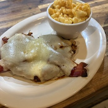 Rail Spike Steaks - Grilled Chicken Basted in BBQ Sauce Topped with Bacon Slices and Melted Provolone Cheese. - Steakhouses Near Me - Tazewell, Tennessee Rail Spike Steaks - Grilled Chicken Basted in BBQ Sauce Topped with Bacon Slices and Melted Provolone Cheese. - Steakhouses Near Me - Tazewell, Tennessee