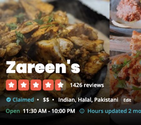 Zareen's Restaurant & Catering by null