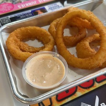 BrewBurgers - Onion rings with chipotle ranch (larger portion, some were eaten) - American Near Me - Venice, Florida BrewBurgers - Onion rings with chipotle ranch (larger portion, some were eaten) - American Near Me - Venice, Florida