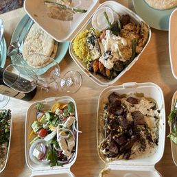 Hummus With Meat, Greek Salad, Georges Combo Platter, Falafal Appetizer, Nazareth Appetizers Hummus With Meat, Greek Salad, Georges Combo Platter, Falafal Appetizer, Nazareth Appetizers