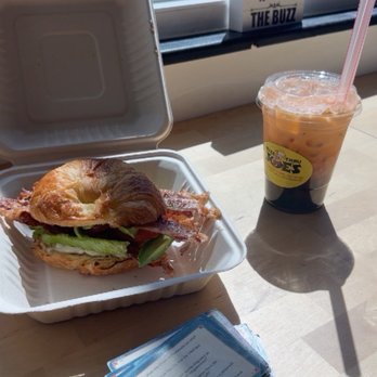 Buzz Thru Joe's - BLTA breakfast croissant & Thai tea boba - Coffee & Tea Near Me - Colfax, California Buzz Thru Joe's - BLTA breakfast croissant & Thai tea boba - Coffee & Tea Near Me - Colfax, California