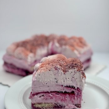 Grace’s Artisan Sweets - Blackberry Tiramisù - layers of ladyfingers soaked in natural blackberry juice, blackberry reduction & blackberry mascarpone cream - Desserts Near Me Grace’s Artisan Sweets - Blackberry Tiramisù - layers of ladyfingers soaked in natural blackberry juice, blackberry reduction & blackberry mascarpone cream - Desserts Near Me