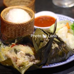The Saap Avenue - Ho Mok Pla (Lao Style Steamed Catfish) ($22) - steamed catfish folded in banana leaves. Great! Very flavorful.