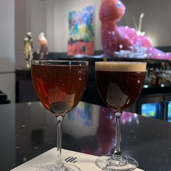 Glass Light - Manhattan and espresso martini at the bar - New American Near Me - Norfolk, Virginia