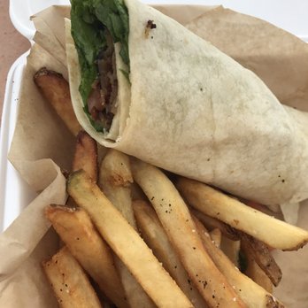 Ocean House - Half of the BLT wrap. I got sauce on the side and glad I did. There's an upcharge for fries but worth it. - Seafood Near Me - Virginia Beach, Virginia Ocean House - Half of the BLT wrap. I got sauce on the side and glad I did. There's an upcharge for fries but worth it. - Seafood Near Me - Virginia Beach, Virginia