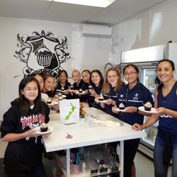 Bondie Designer Cupcakes - Team Building cupcake making in the kitchen