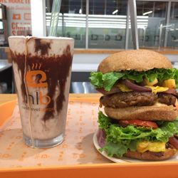 Next Level Burger - Cookies & cream milk shake. The animal burger. I feel satisfied and not weighed down/sleepy after this burger.