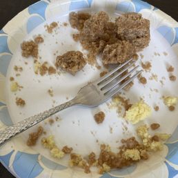 Vanilla crumb cake only crumbs left!