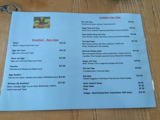 Menu photo 2 Morepork Pizzaria & Cafe Waitomo Caves, WKO