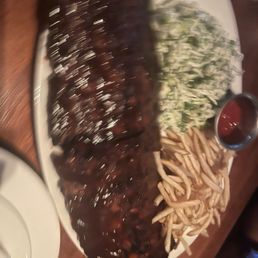 Bbq ribs. Coleslaw. Shoestring fries.