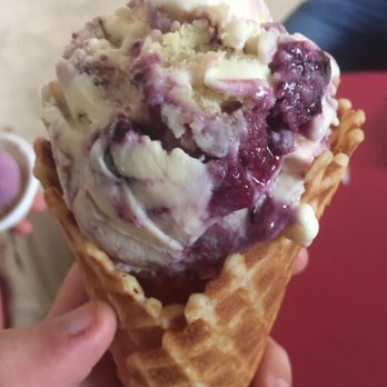 Big Spoon Creamery - Single scoop of the blueberry in a waffle cone. They gave me enough ice cream to fill the waffle cone! - Ice Cream & Frozen Yogurt Near Me - Birmingham, Alabama