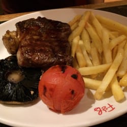 Sirloin steak and chips