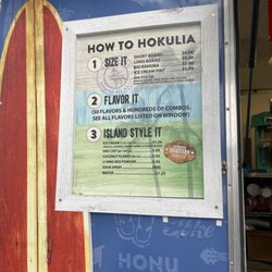 Hokulia Shave Ice - Menu