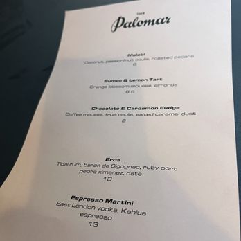 The Palomar Restaurant - Dessert menu (7/5/2022) - Middle Eastern Near Me - London, XGL The Palomar Restaurant - Dessert menu (7/5/2022) - Middle Eastern Near Me - London, XGL