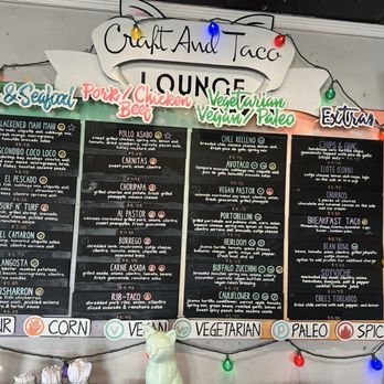 Craft and Taco Lounge - Huge menu to make everyone happy! - Tacos Near Me - Escondido, California Craft and Taco Lounge - Huge menu to make everyone happy! - Tacos Near Me - Escondido, California