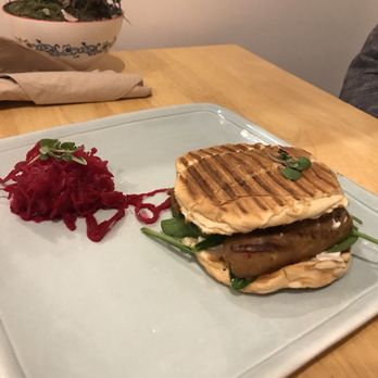 Green Table Cafe - Spinach artichoke melt with "kimchi". Tasted almost too good to be vegan. - Cafes Near Me - Los Angeles, California