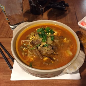The Crazy Noodle - Beef yukgeajang. Order it medium spicy if you want a less intense spiciness. - Korean Near Me - Memphis, Tennessee The Crazy Noodle - Beef yukgeajang. Order it medium spicy if you want a less intense spiciness. - Korean Near Me - Memphis, Tennessee