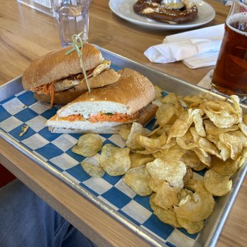 Silver Branch Brewing Company - Mango habanero Chicken sandwich - Brewpubs Near Me - Silver Spring, Maryland
