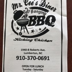 Mr. Cee's Diner - Menu - July 2021