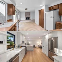 Ocean County Construction - Updated kitchen -#flooring #kitchen-cabinets #painting #lighting #windows #trim