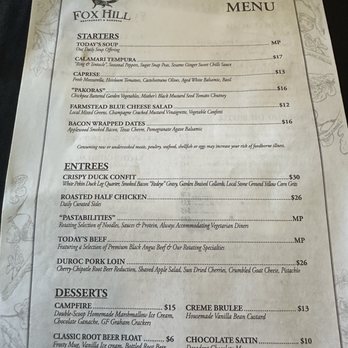 Fox Hill Restaurant & Gardens - Menu - American Near Me - Wichita Falls, Texas