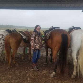 2E Stables - Our guide. She was very helpful especially when I dropped my cell... mid ride and I hopped off my horse because if my cell dies, so do I. - Horseback Riding Near Me - Huntsville, Texas