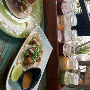 Maria Baja - Delicious tacos and their rack of salsas. - Seafood Near Me - Puerto Vallarta, JAL
