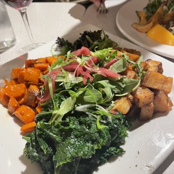 Farm Bloomington - Piquant Kale, Beef Dripping Potatoes, Grilled Broccolini, Roasted Carrots - New American Near Me - Bloomington, Indiana Farm Bloomington - Piquant Kale, Beef Dripping Potatoes, Grilled Broccolini, Roasted Carrots - New American Near Me - Bloomington, Indiana