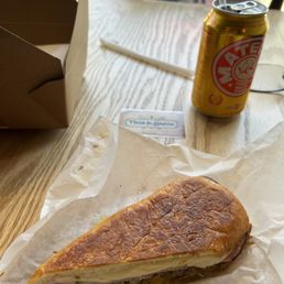 The classic Cuban sandwich I ordered along with Materva mate-based soft drink. Yum. The classic Cuban sandwich I ordered along with Materva mate-based soft drink. Yum.