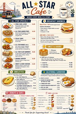 Menu photo 2 All Star Cafe San Francisco, CA