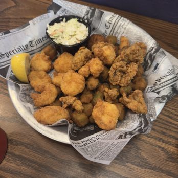 The Salty Landing - Fries Shrimp and Oyster Basket with Okra - Seafood Near Me - Etowah, North Carolina The Salty Landing - Fries Shrimp and Oyster Basket with Okra - Seafood Near Me - Etowah, North Carolina