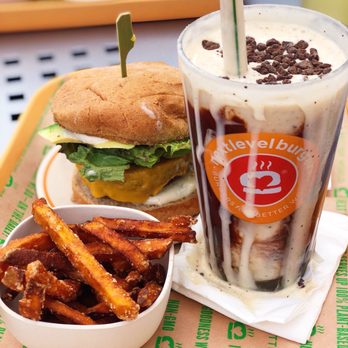 Next Level Burger - Signature burger, sweet potato fries, and chocolate peanut butter shake. - Burgers Near Me - Concord, California Next Level Burger - Signature burger, sweet potato fries, and chocolate peanut butter shake. - Burgers Near Me - Concord, California