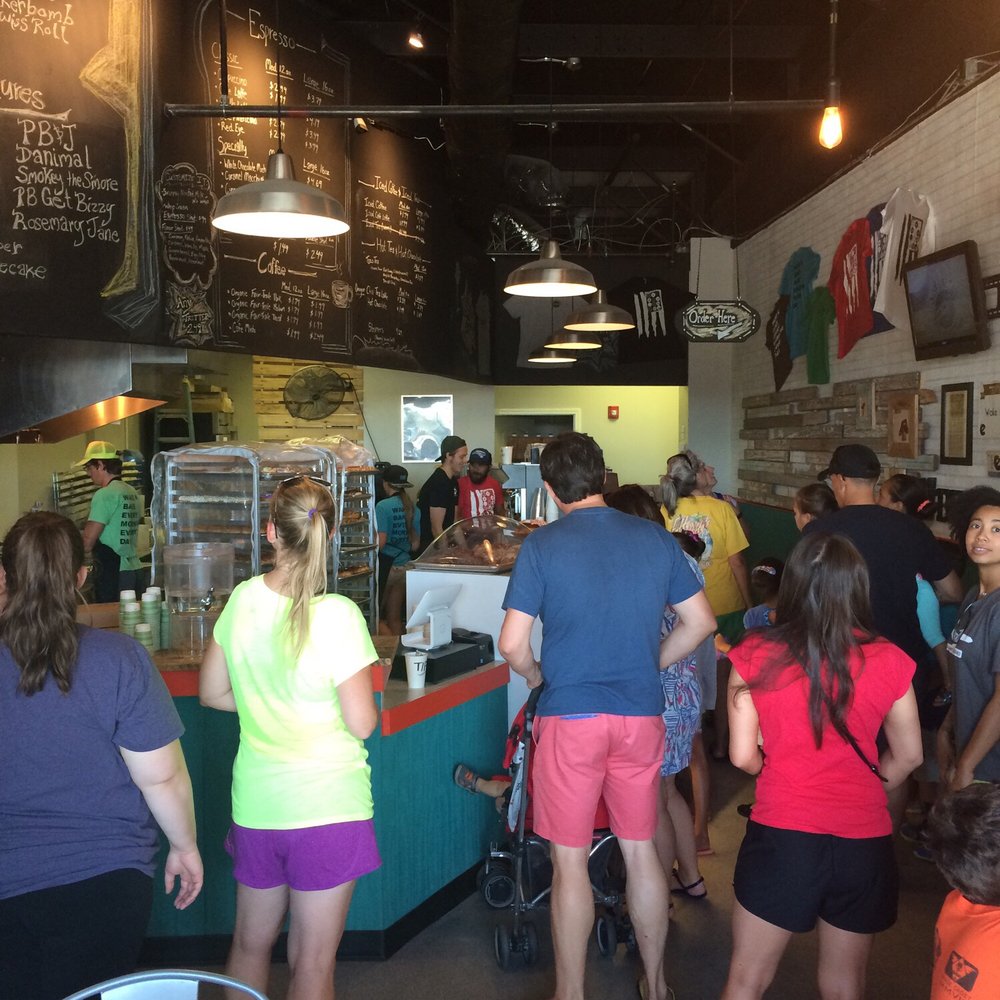 Wake N Bake Donuts - Hip friendly staff, delicious donuts, and yummy coffee drinks! Don't miss the infamous stuffed donuts. Very popular=long line - Donuts Near Me - Carolina Beach, North Carolina Wake N Bake Donuts - Hip friendly staff, delicious donuts, and yummy coffee drinks! Don't miss the infamous stuffed donuts. Very popular=long line - Donuts Near Me - Carolina Beach, North Carolina