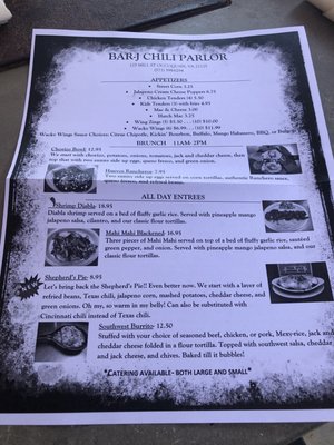 Menu photo 2 Bar J Chili Parlor Occoquan, VA Menu photo 2 Bar J Chili Parlor Occoquan, VA