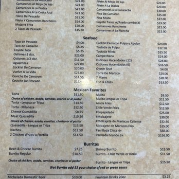 Old Hacienda Restaurant - Back of the menu - Breakfast & Brunch Near Me - Delano, California Old Hacienda Restaurant - Back of the menu - Breakfast & Brunch Near Me - Delano, California