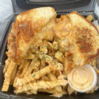 It's Nola Baaaby - Crawfish grilled cheese with fries - Cajun/Creole Near Me - Jersey Village, Texas It's Nola Baaaby - Crawfish grilled cheese with fries - Cajun/Creole Near Me - Jersey Village, Texas